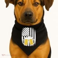 St. Patricks Day Beer Shamrock American Flag USA-Made Doggie Bandana thumb 1