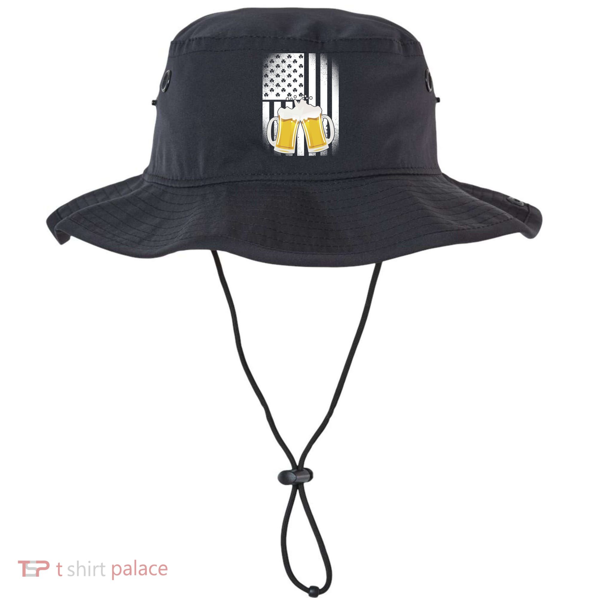 St. Patricks Day Beer Shamrock American Flag Bucket Hat