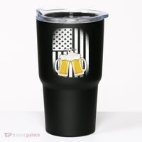 St. Patricks Day Beer Shamrock American Flag Tumbler thumb 0