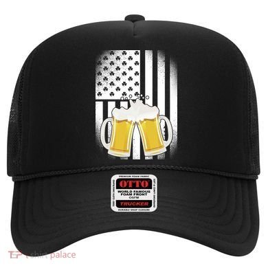 St. Patricks Day Beer Shamrock American Flag Hat