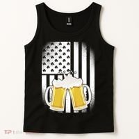 St. Patricks Day Beer Shamrock American Flag Tank Top thumb 2