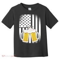 St. Patricks Day Beer Shamrock American Flag Toddler T-Shirt thumb 0