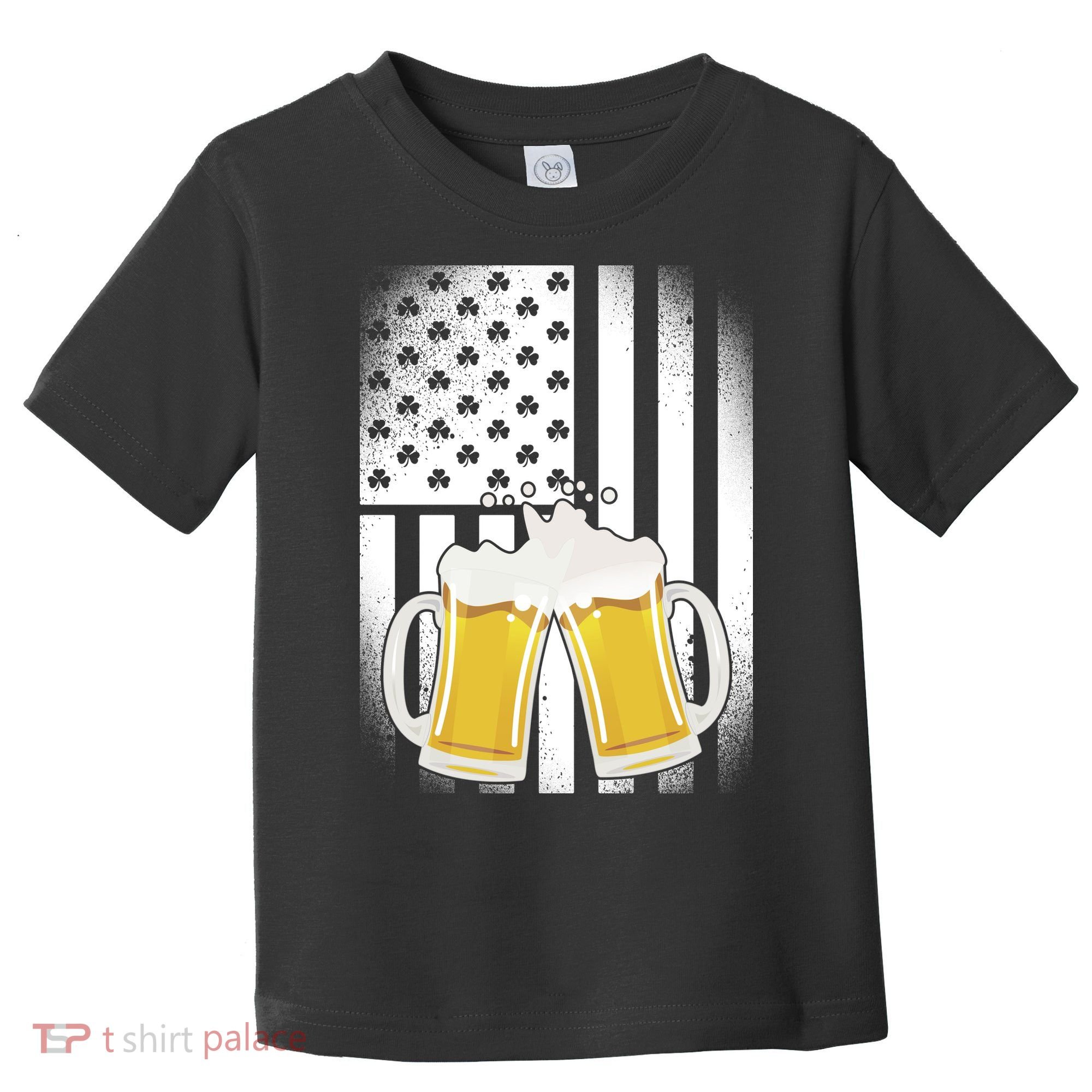 St. Patricks Day Beer Shamrock American Flag Toddler T-Shirt