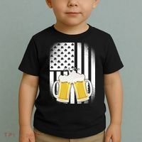 St. Patricks Day Beer Shamrock American Flag Toddler T-Shirt thumb 2