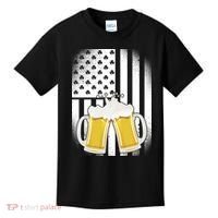 St. Patricks Day Beer Shamrock American Flag Kids T-Shirt thumb 0