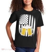 St. Patricks Day Beer Shamrock American Flag Kids T-Shirt thumb 2