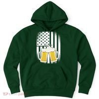 St. Patricks Day Beer Shamrock American Flag Hoodie thumb 0