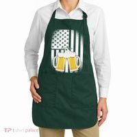 St. Patricks Day Beer Shamrock American Flag Apron thumb 2
