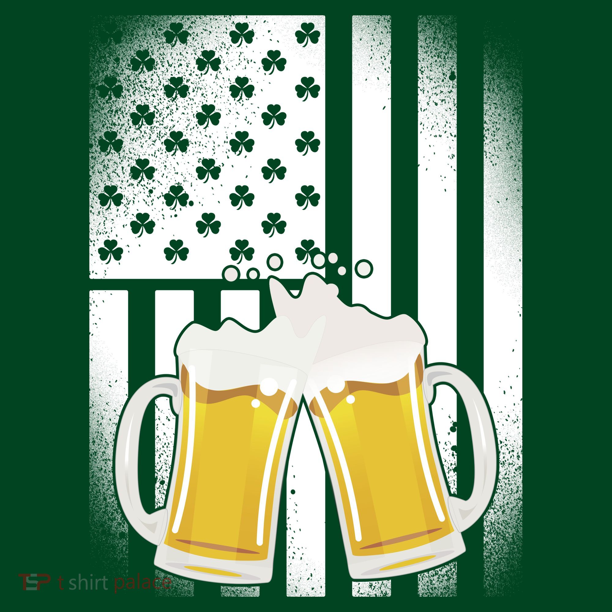 St. Patricks Day Beer Shamrock American Flag Kids Sweatshirt