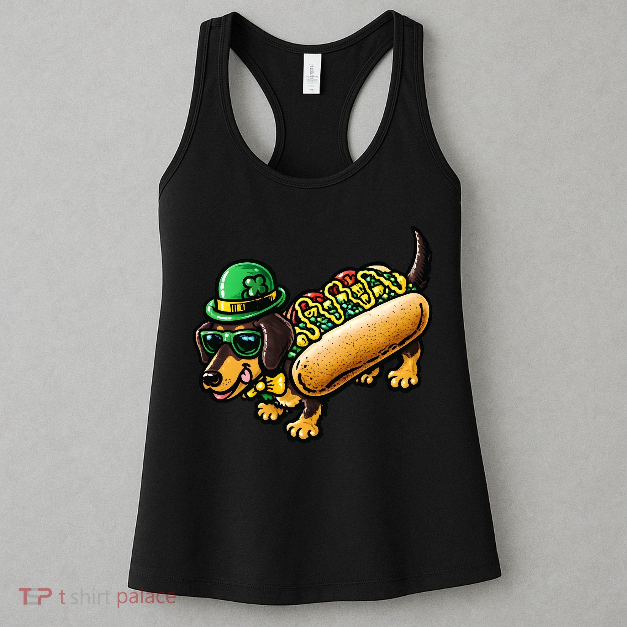 St Patricks Day Chicago Irish Dog Funny Cute Women's Tank Top