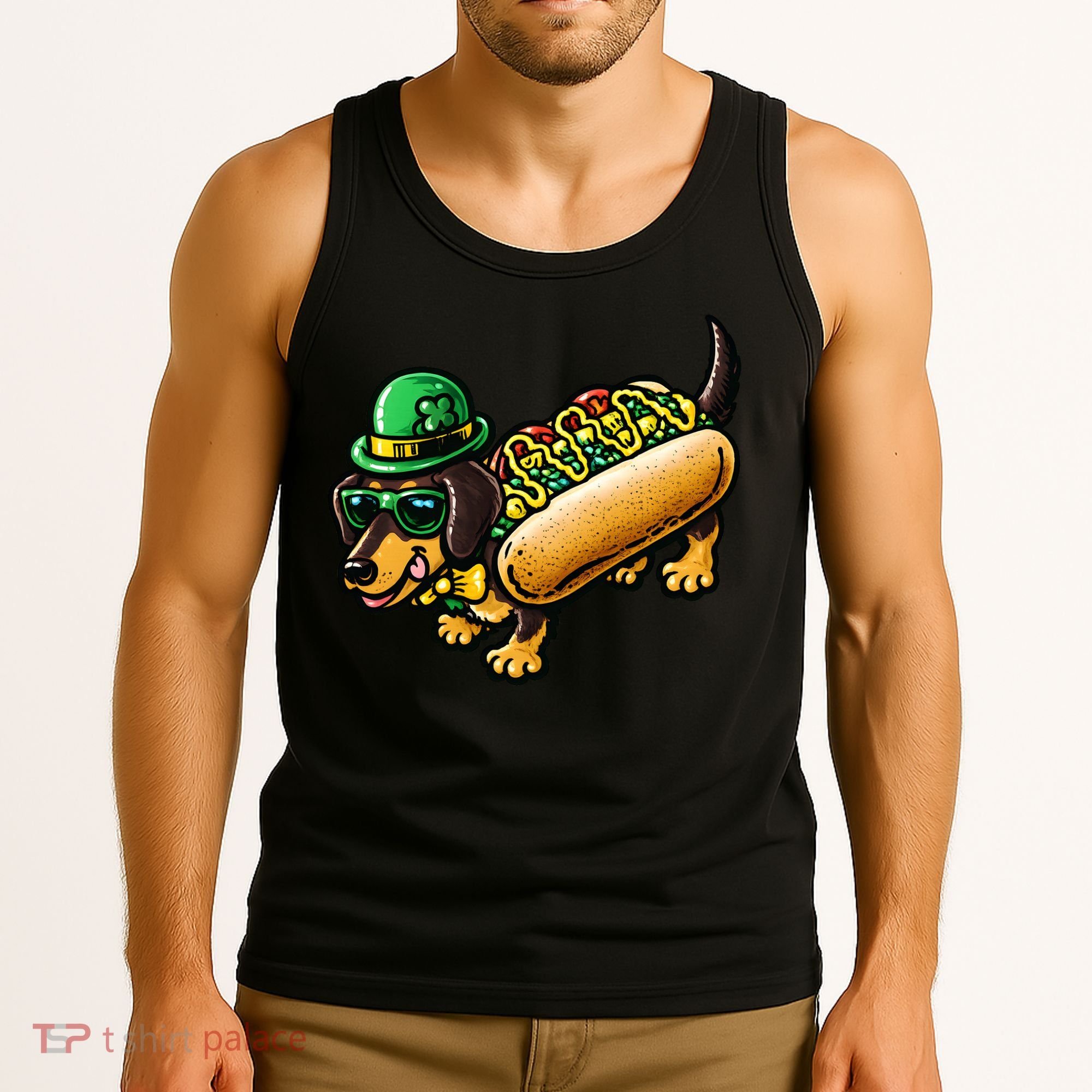 St Patricks Day Chicago Irish Dog Funny Cute Tank Top