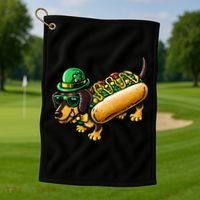 St Patricks Day Chicago Irish Dog Funny Cute Golf Towel thumb 1