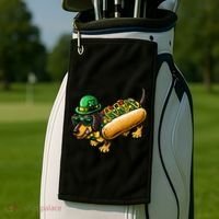 St Patricks Day Chicago Irish Dog Funny Cute Golf Towel thumb 2