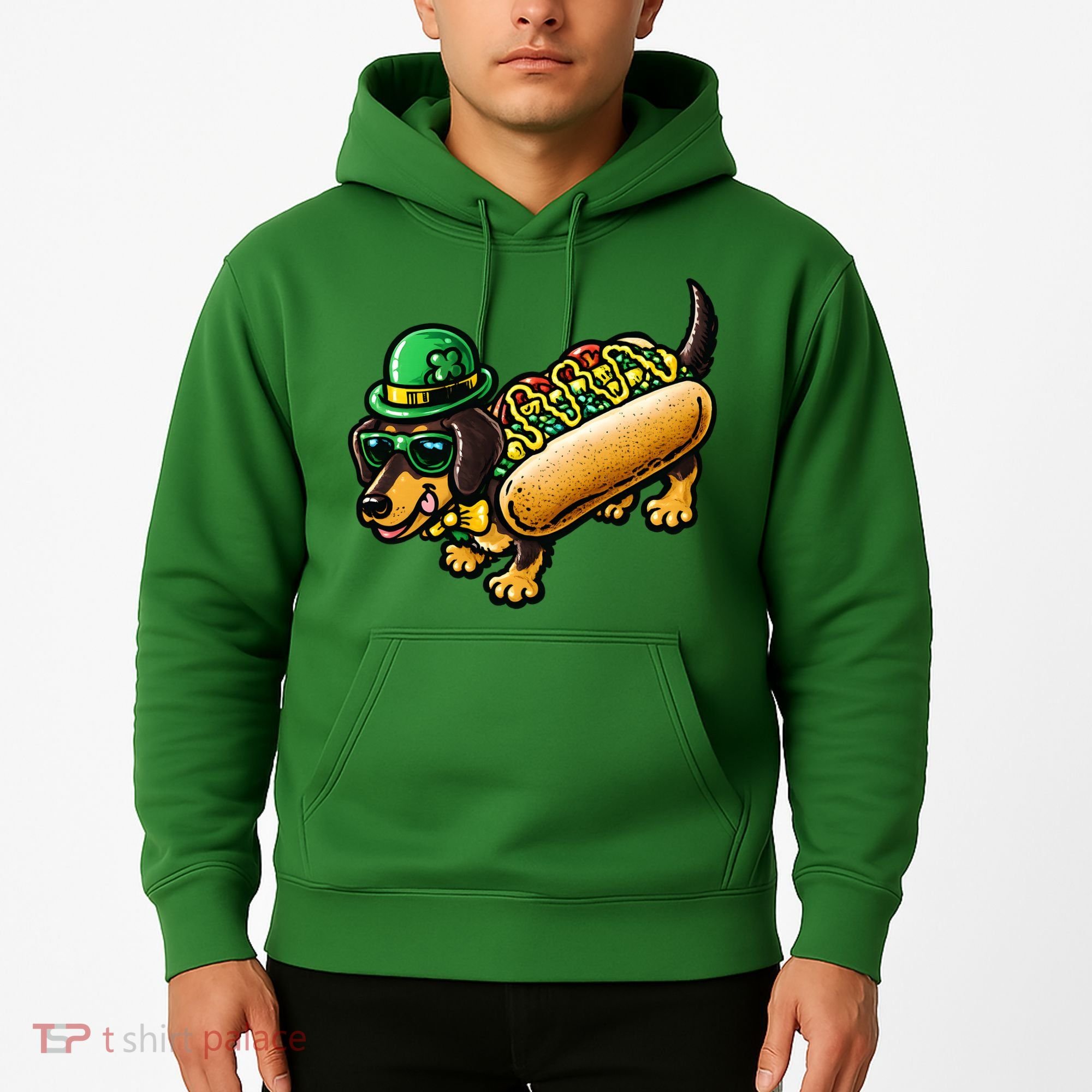 St Patricks Day Chicago Irish Dog Funny Cute Hoodie