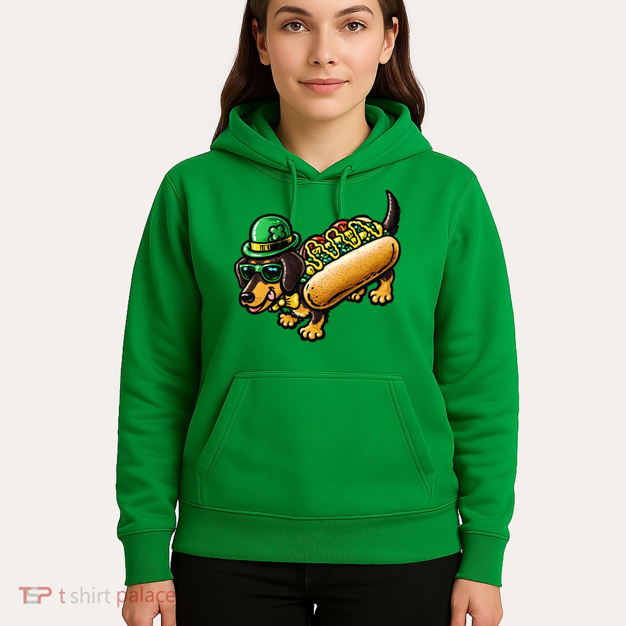 St Patricks Day Chicago Irish Dog Funny Cute Hoodie
