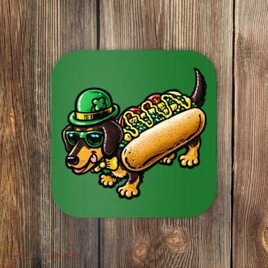 St Patricks Day Chicago Irish Dog Funny Cute Coaster