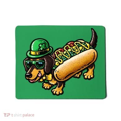 St Patricks Day Chicago Irish Dog Funny Cute Mousepad