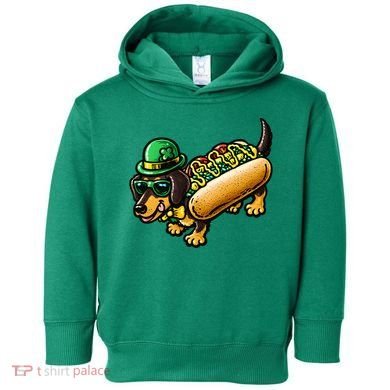St Patricks Day Chicago Irish Dog Funny Cute Toddler Hoodie