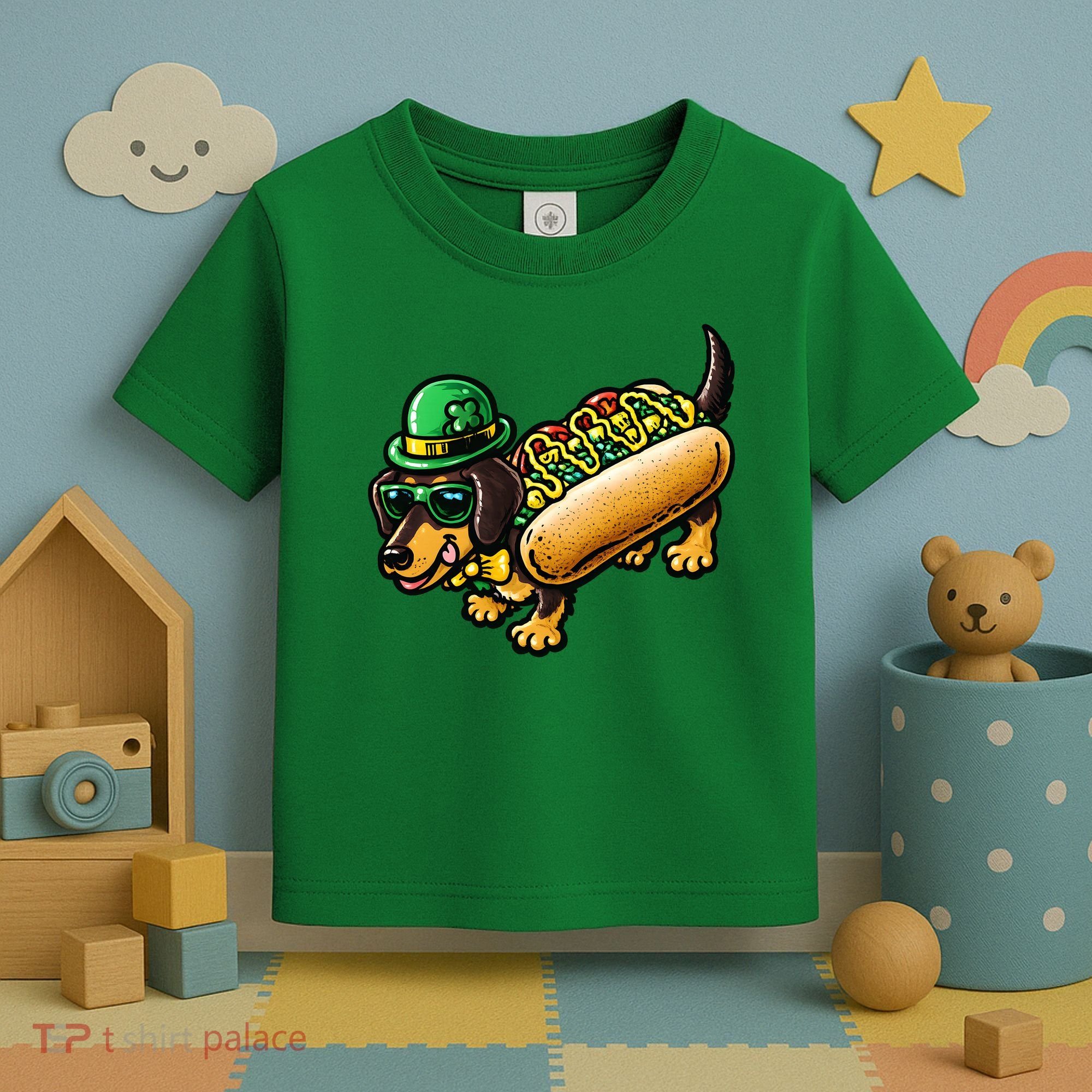 St Patricks Day Chicago Irish Dog Funny Cute Toddler T-Shirt