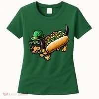 St Patricks Day Chicago Irish Dog Funny Cute Women's T-Shirt thumb 0