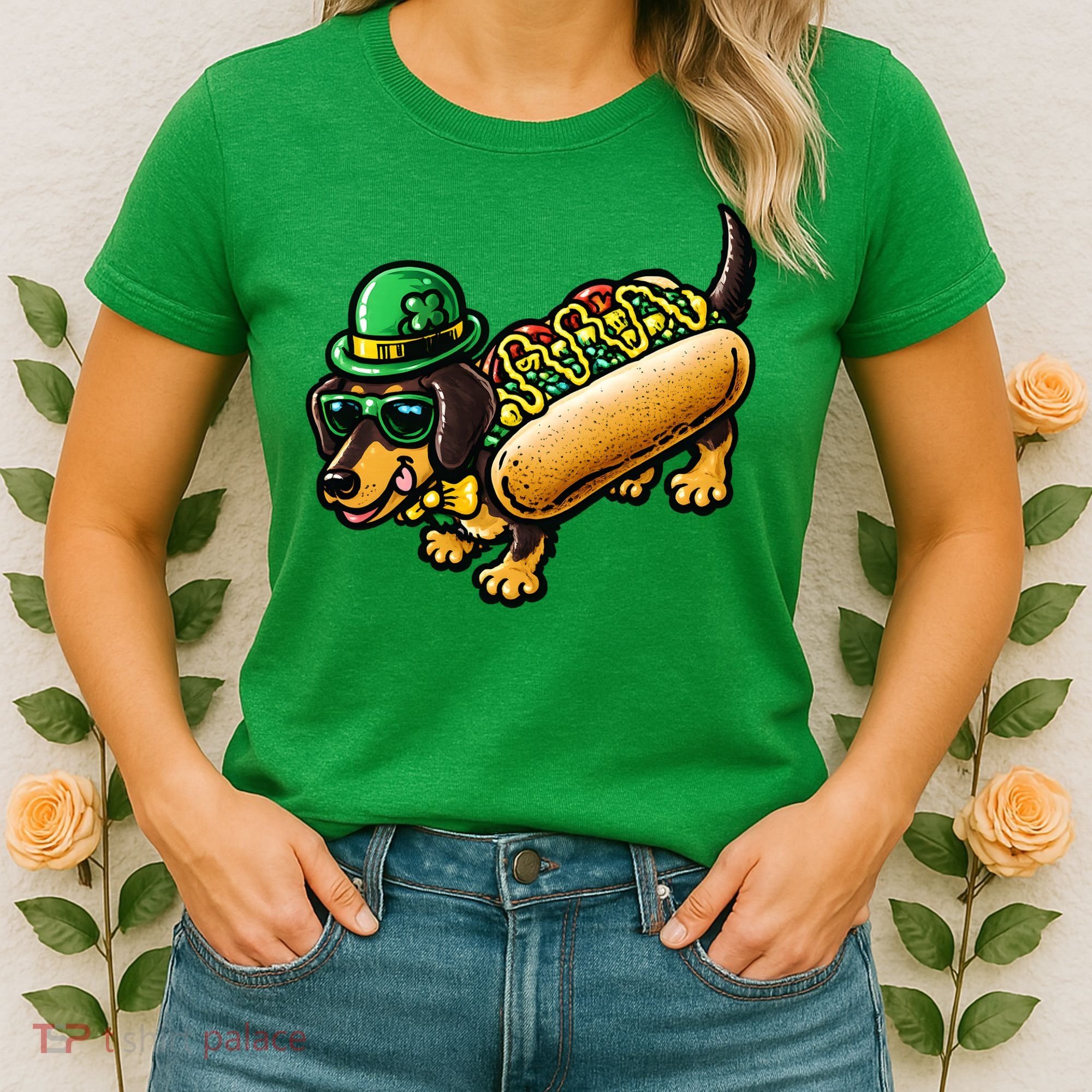 St Patricks Day Chicago Irish Dog Funny Cute Women's T-Shirt