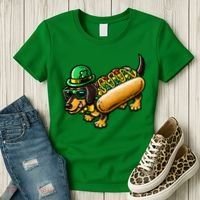 St Patricks Day Chicago Irish Dog Funny Cute Women's T-Shirt thumb 3