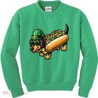 St Patricks Day Chicago Irish Dog Funny Cute Kids Sweatshirt thumb 0