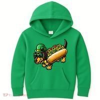 St Patricks Day Chicago Irish Dog Funny Cute Kids Hoodie thumb 0