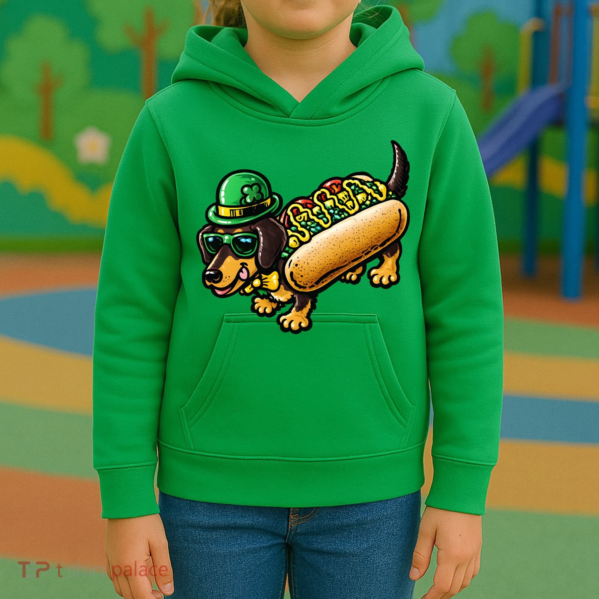 St Patricks Day Chicago Irish Dog Funny Cute Kids Hoodie