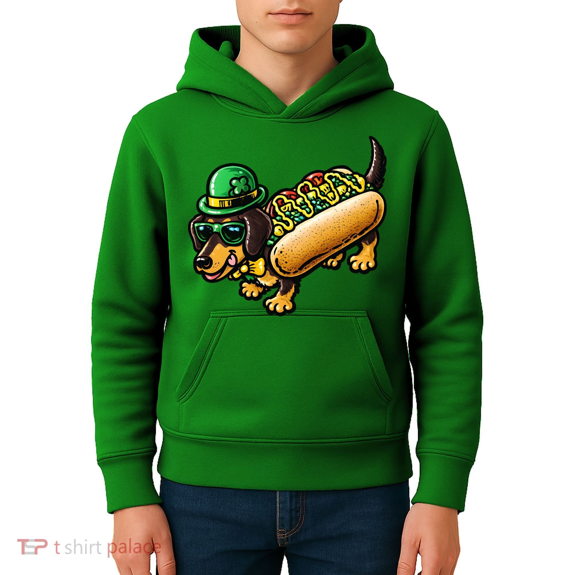St Patricks Day Chicago Irish Dog Funny Cute Kids Hoodie
