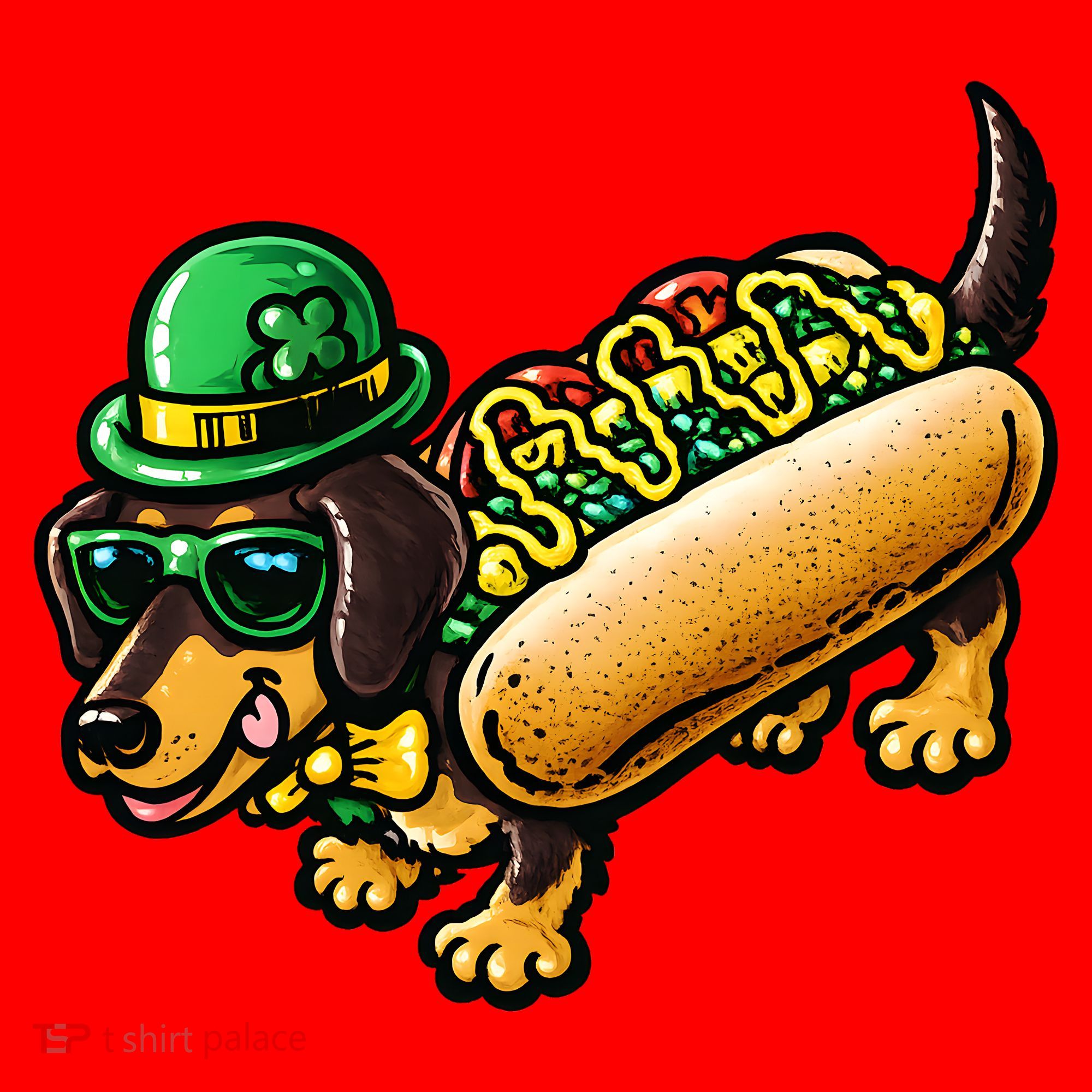 St Patricks Day Chicago Irish Dog Funny Cute Santa Hat