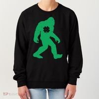 St Patricks Day Lucky Shamrock Clover Big Foot Sasquatch Yeti Women's Sweatshirt thumb 0