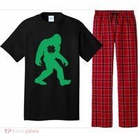 St Patricks Day Lucky Shamrock Clover Big Foot Sasquatch Yeti Pajama Set thumb 0