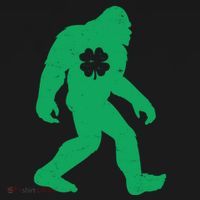 St Patricks Day Lucky Shamrock Clover Big Foot Sasquatch Yeti Women's Hoodie thumb 2