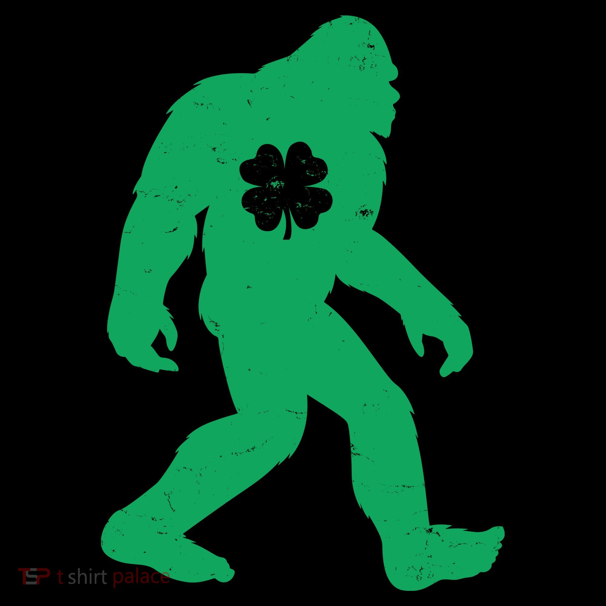 St Patricks Day Lucky Shamrock Clover Big Foot Sasquatch Yeti Women's Hoodie