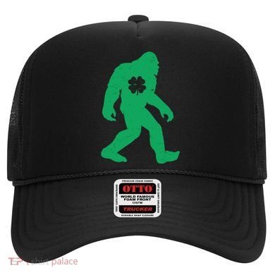 St Patricks Day Lucky Shamrock Clover Big Foot Sasquatch Yeti Hat