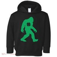 St Patricks Day Lucky Shamrock Clover Big Foot Sasquatch Yeti Toddler Hoodie thumb 0