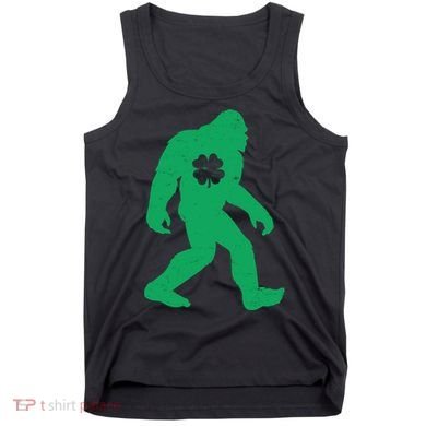 St Patricks Day Lucky Shamrock Clover Big Foot Sasquatch Yeti Tank Top