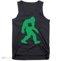 St Patricks Day Lucky Shamrock Clover Big Foot Sasquatch Yeti Tank Top thumb 0