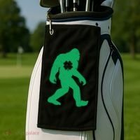 St Patricks Day Lucky Shamrock Clover Big Foot Sasquatch Yeti Golf Towel thumb 2