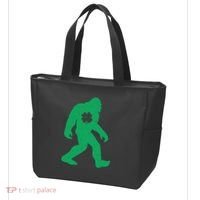 St Patricks Day Lucky Shamrock Clover Big Foot Sasquatch Yeti Tote Bag thumb 3