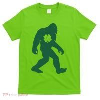 St Patricks Day Lucky Shamrock Clover Big Foot Sasquatch Yeti T-Shirt thumb 0