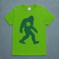 St Patricks Day Lucky Shamrock Clover Big Foot Sasquatch Yeti T-Shirt thumb 5