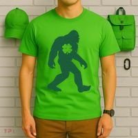 St Patricks Day Lucky Shamrock Clover Big Foot Sasquatch Yeti T-Shirt thumb 6