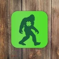 St Patricks Day Lucky Shamrock Clover Big Foot Sasquatch Yeti Coaster thumb 0