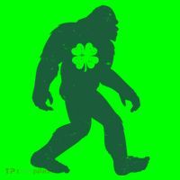 St Patricks Day Lucky Shamrock Clover Big Foot Sasquatch Yeti Mousepad thumb 1