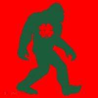 St Patricks Day Lucky Shamrock Clover Big Foot Sasquatch Yeti Santa Hat thumb 1