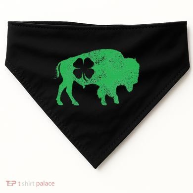 St. Patrick's Day Green Shamrock Buffalo Bison Irish Saint USA-Made Doggie Bandana