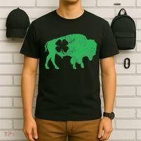 St. Patrick's Day Green Shamrock Buffalo Bison Irish Saint T-Shirt thumb 6
