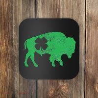 St. Patrick's Day Green Shamrock Buffalo Bison Irish Saint Coaster thumb 0